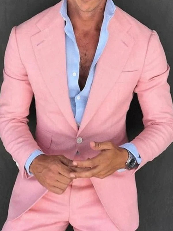 Veste Coupe Ajustée Simple-Boutonnage Un Bouton Manches Longues pour Hommes