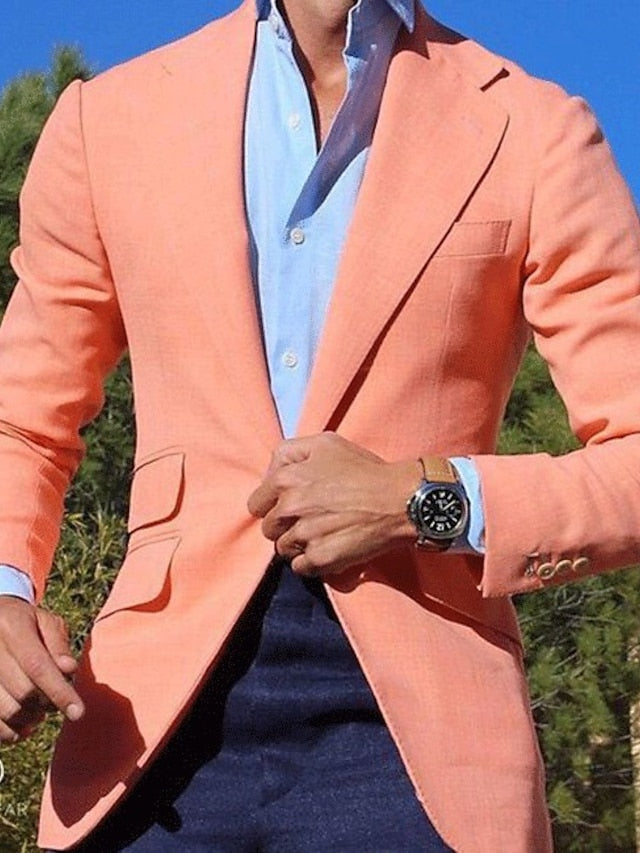 Veste Blazer Décontractée à Un Bouton et à Coupe Ajustée pour Homme
