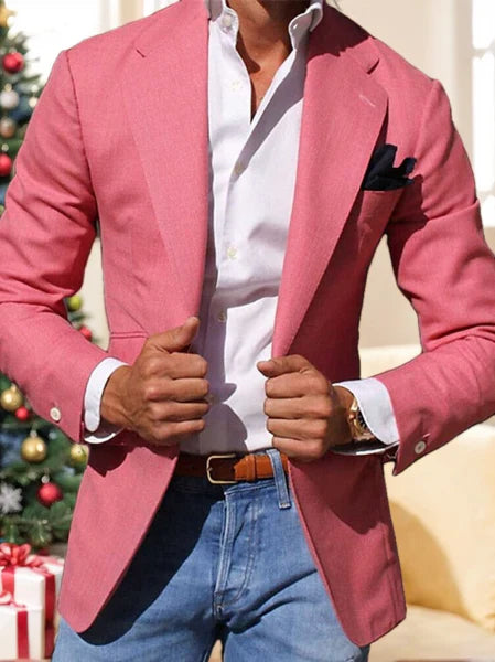 Veste Coupe Ajustée Simple-Boutonnage Un Bouton Manches Longues pour Hommes