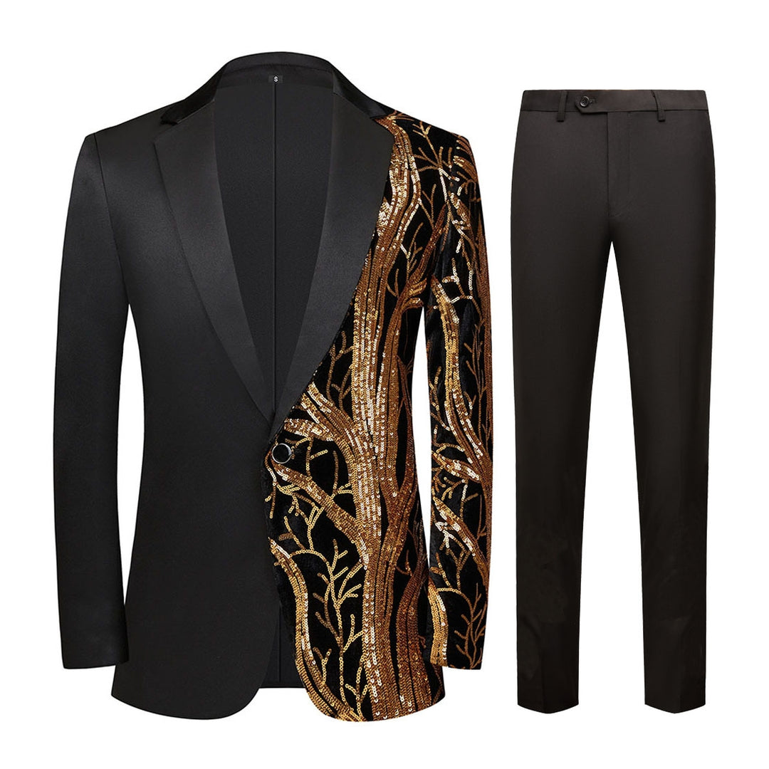 Costumes de Fête 2 Pièces à Boutonnage Simple et Coupe Standard pour Hommes