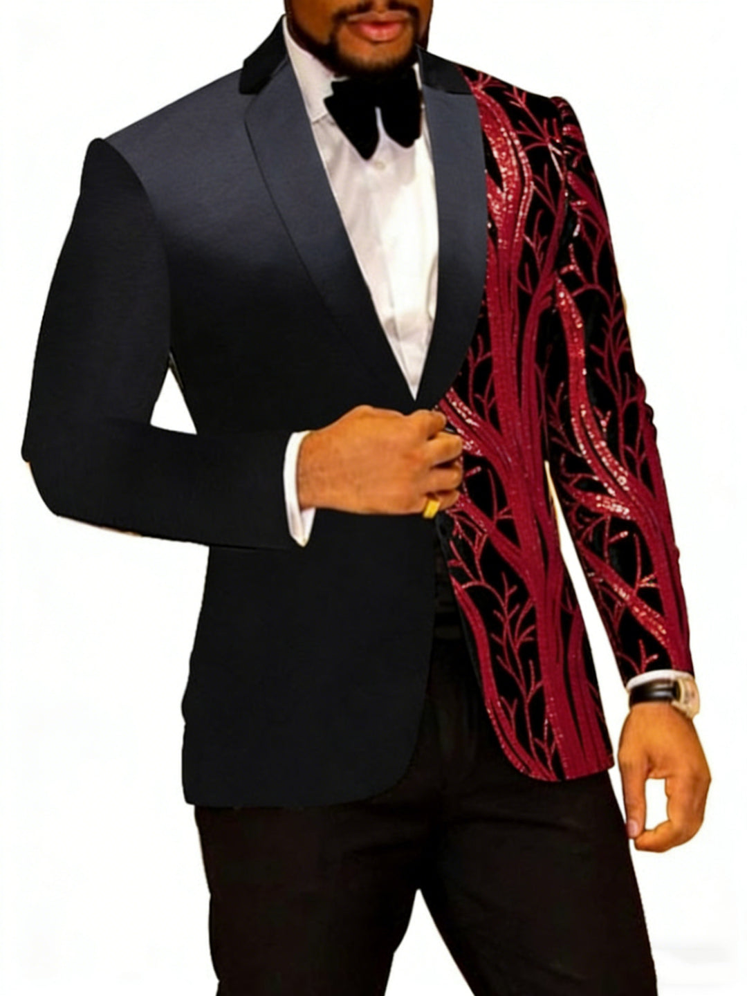 Costumes de Fête 2 Pièces à Boutonnage Simple et Coupe Standard pour Hommes