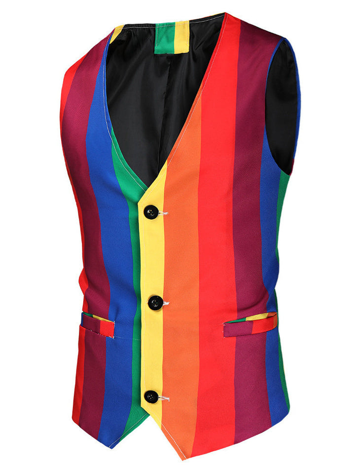 Costumes de Mariage 3 Pièces en Polyester à Coupe Ajustée pour Hommes, à Boutonnage Simple et à Un Bouton