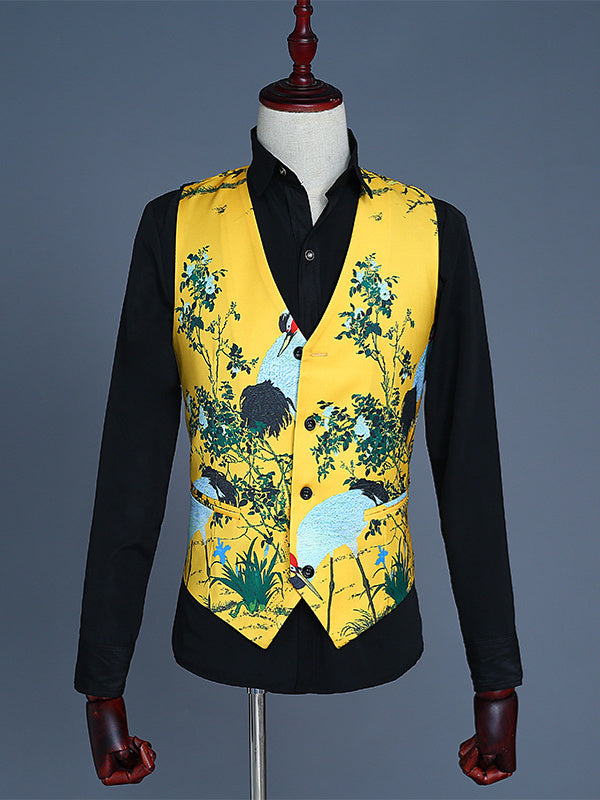 Costumes de Mariage 3 Pièces pour Hommes, Coupe Ajustée, Col Châle, Simple Boutonnage, Un Bouton, en Nylon