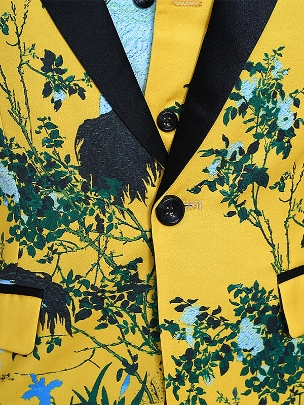 Costumes de Mariage 3 Pièces pour Hommes, Coupe Ajustée, Col Châle, Simple Boutonnage, Un Bouton, en Nylon