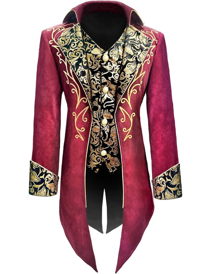Costume de Smoking à Motif Floral Exquis Vintage Steampunk pour Homme