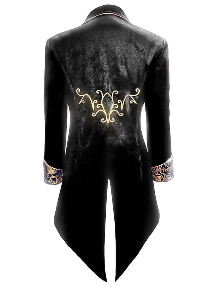 Costume de Smoking à Motif Floral Exquis Vintage Steampunk pour Homme