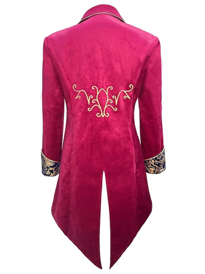 Costume de Smoking à Motif Floral Exquis Vintage Steampunk pour Homme