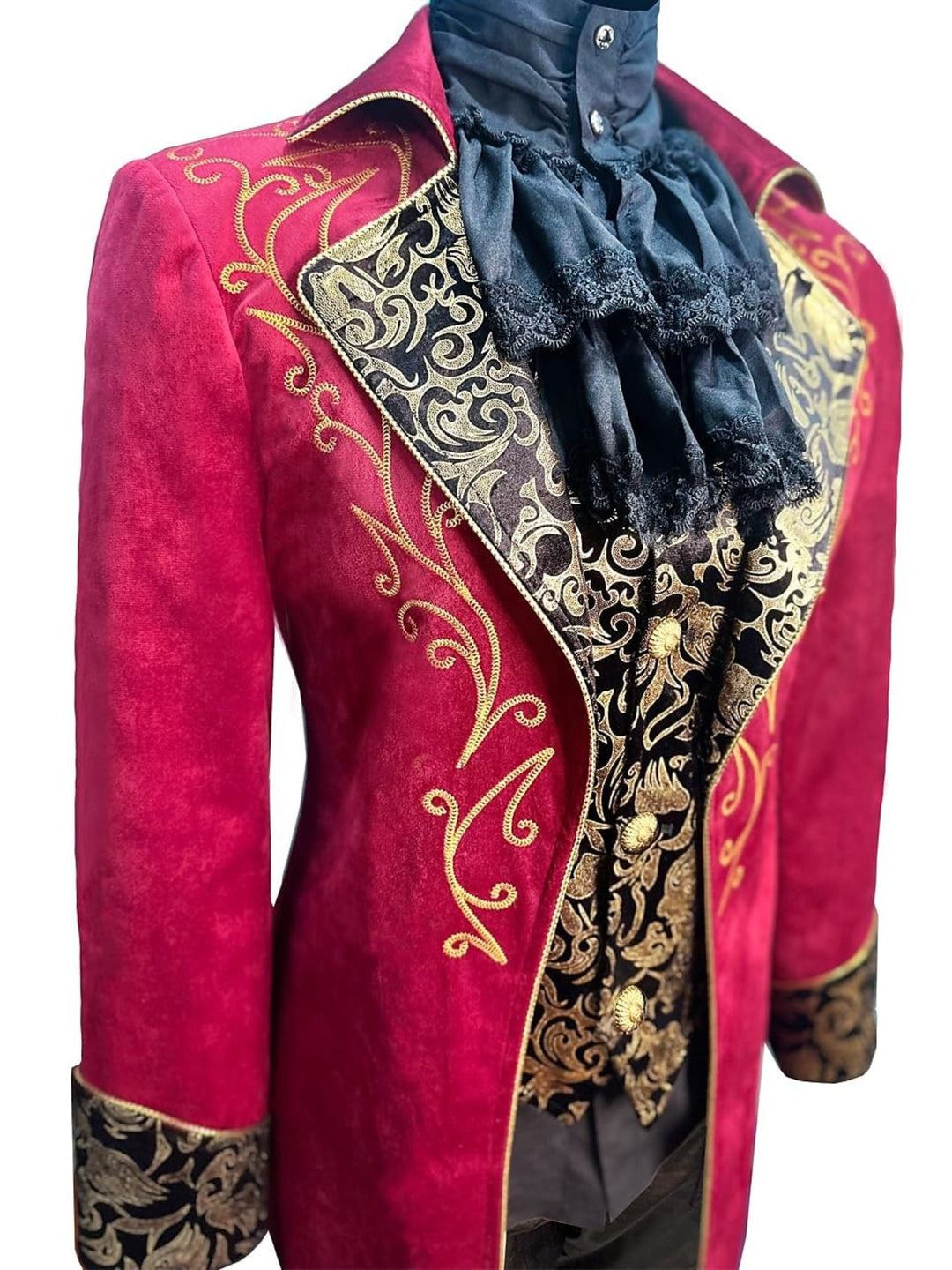Costume de Smoking à Motif Floral Exquis Vintage Steampunk pour Homme
