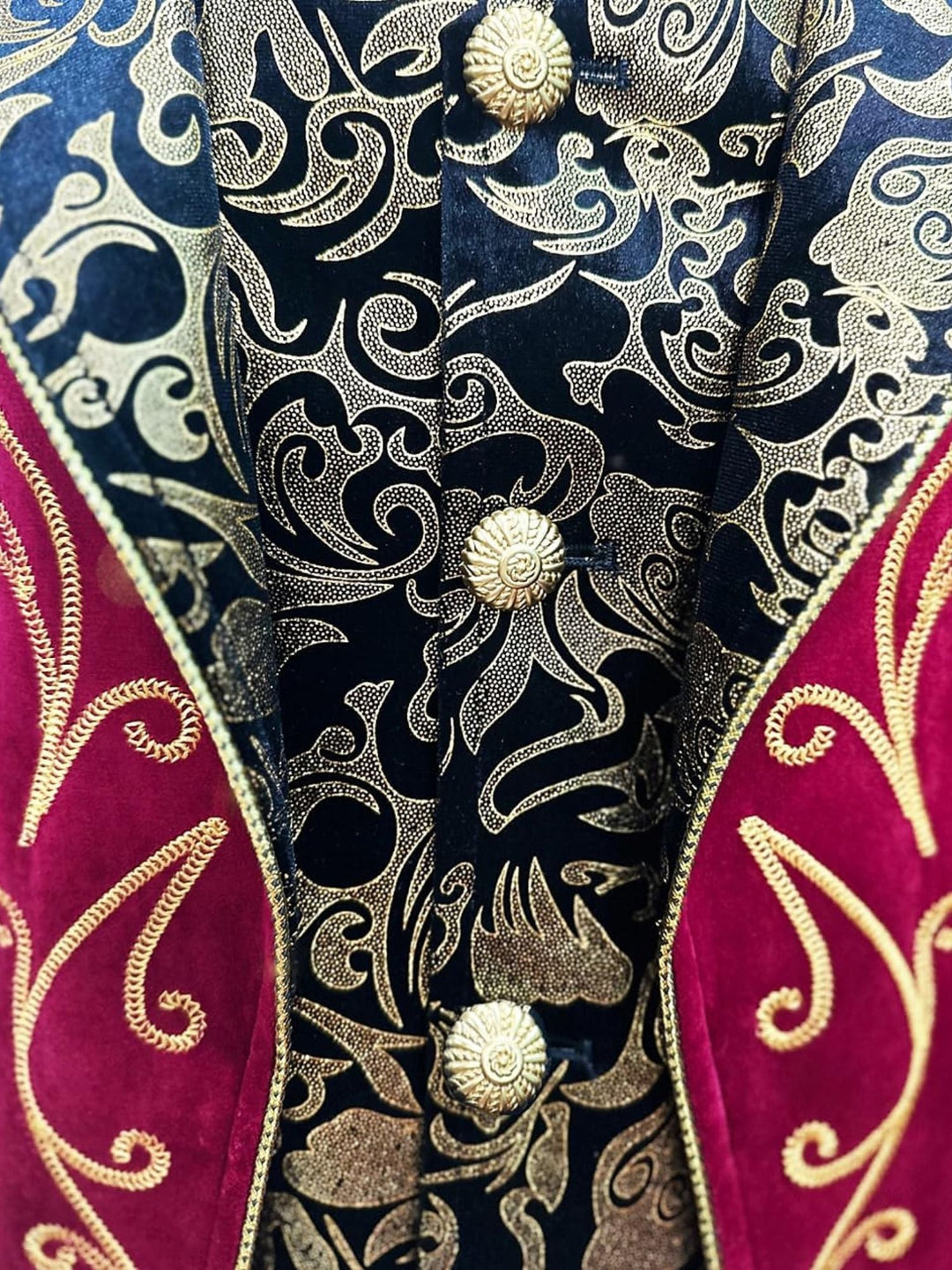 Costume de Smoking à Motif Floral Exquis Vintage Steampunk pour Homme