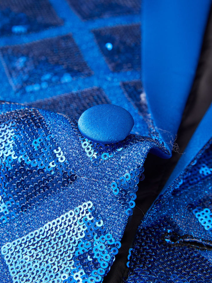 Costume à Simple Boutonnage à Paillettes Rouges pour Homme, Tenue de Soirée Décontractée et Tendance