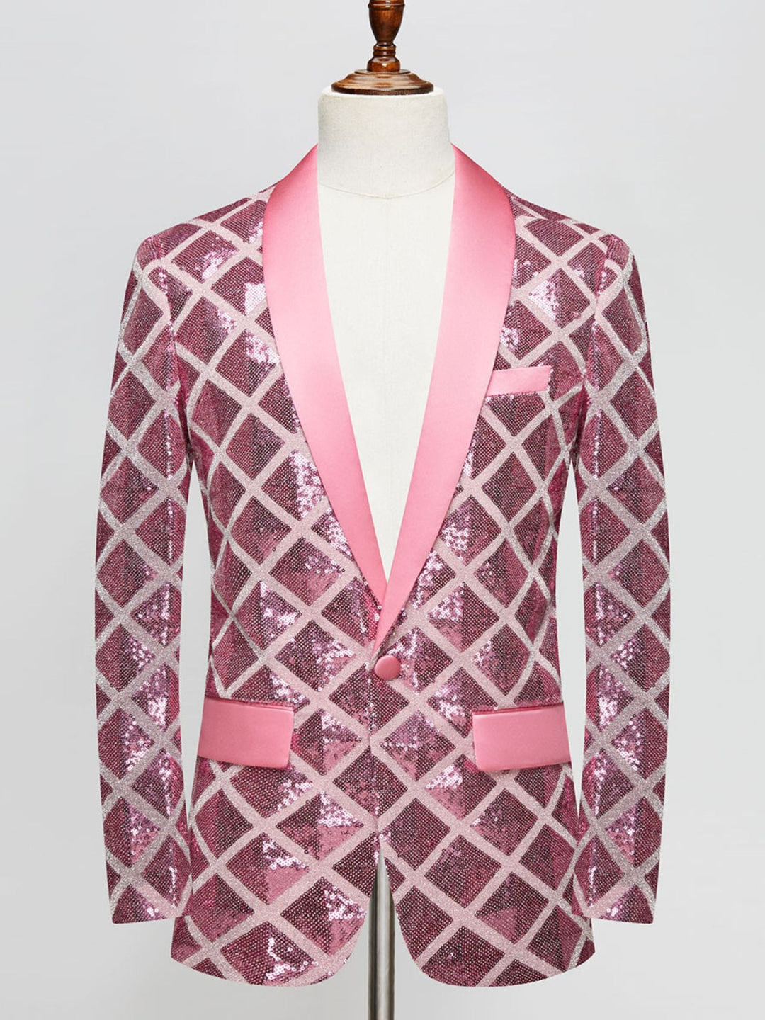 Costume à Simple Boutonnage à Paillettes Rouges pour Homme, Tenue de Soirée Décontractée et Tendance