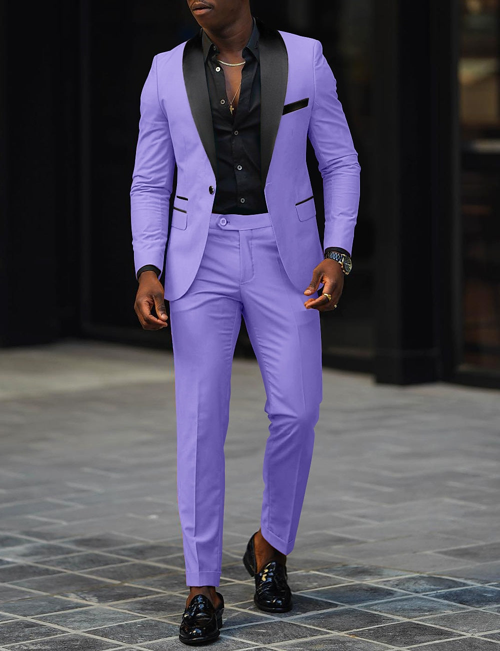 Costume de Mariage 2 Pièces Gris Foncé pour Homme, Coupe Ajustée, Simple Boutonnage, Un Bouton