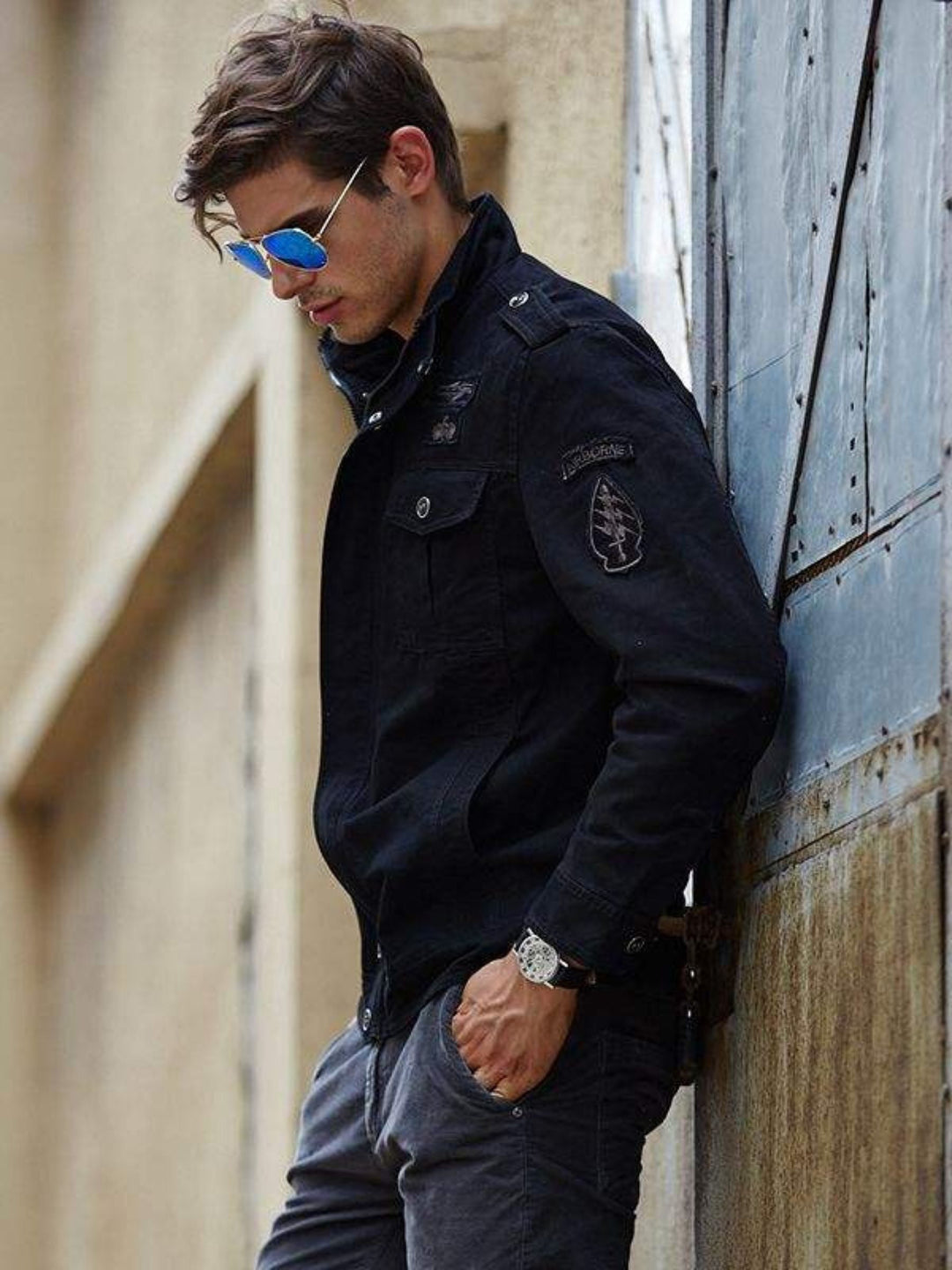 Veste de Costume pour Homme en Coton Chaud et Confortable avec Broderie Fine et Coupe Ajustée