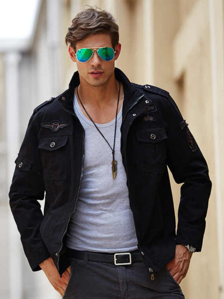 Veste de Costume pour Homme en Coton Chaud et Confortable avec Broderie Fine et Coupe Ajustée