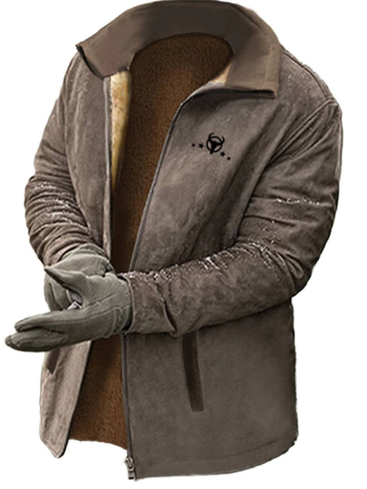 Veste de Cowboy Marron pour Homme, Tenue D'Hiver Chaude et Tendance