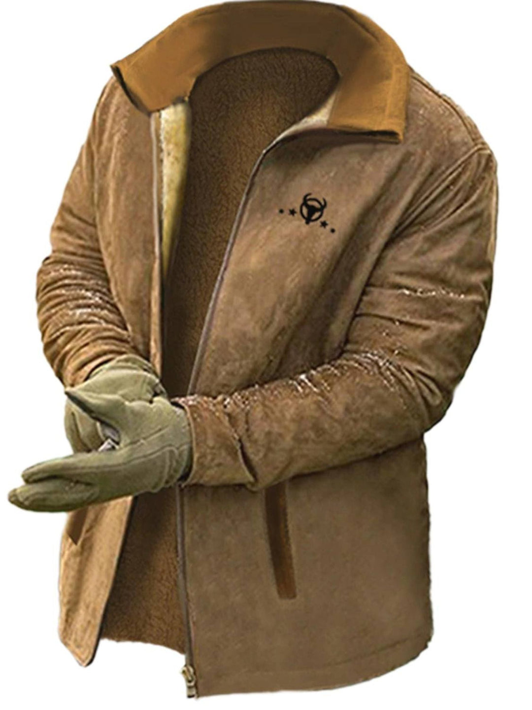 Veste de Cowboy Marron pour Homme, Tenue D'Hiver Chaude et Tendance