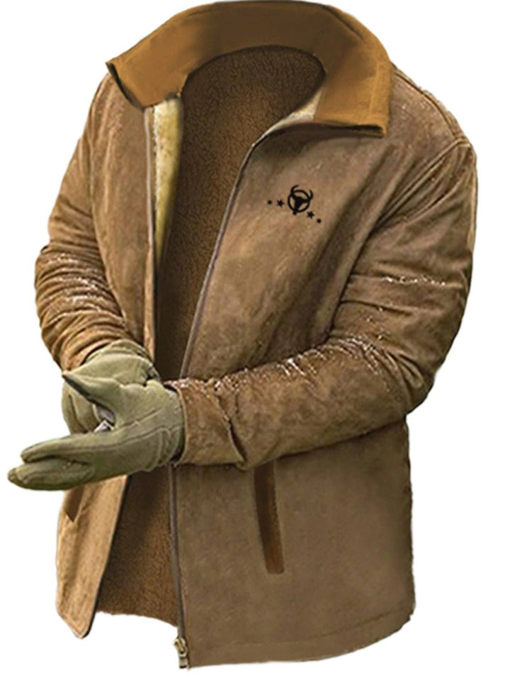 Veste de Cowboy Marron pour Homme, Tenue D'Hiver Chaude et Tendance