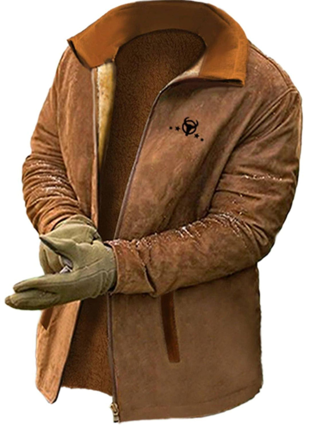 Veste de Cowboy Marron pour Homme, Tenue D'Hiver Chaude et Tendance