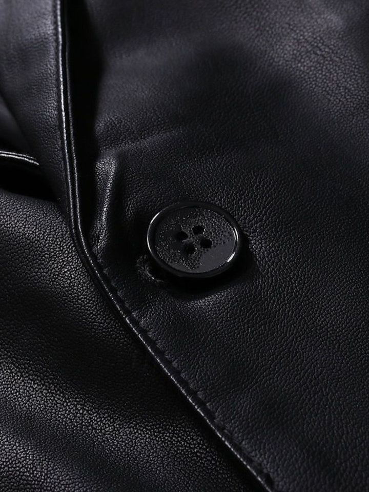Veste homme noire, similicuir, bureau/travail, uni