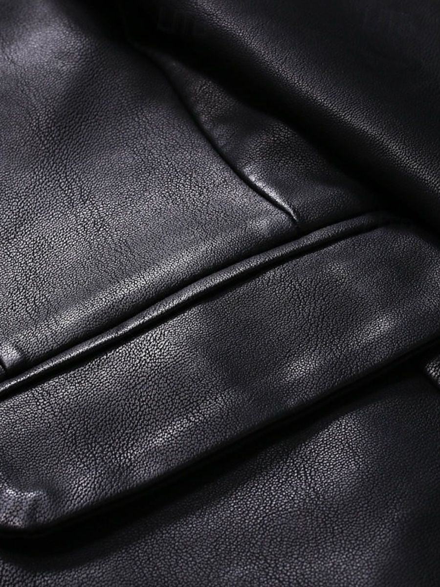 Veste homme noire, similicuir, bureau/travail, uni