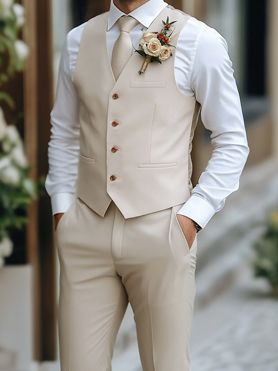 Costume homme 2 pièces, boutonnage simple, pour mariage et tenue décontractée