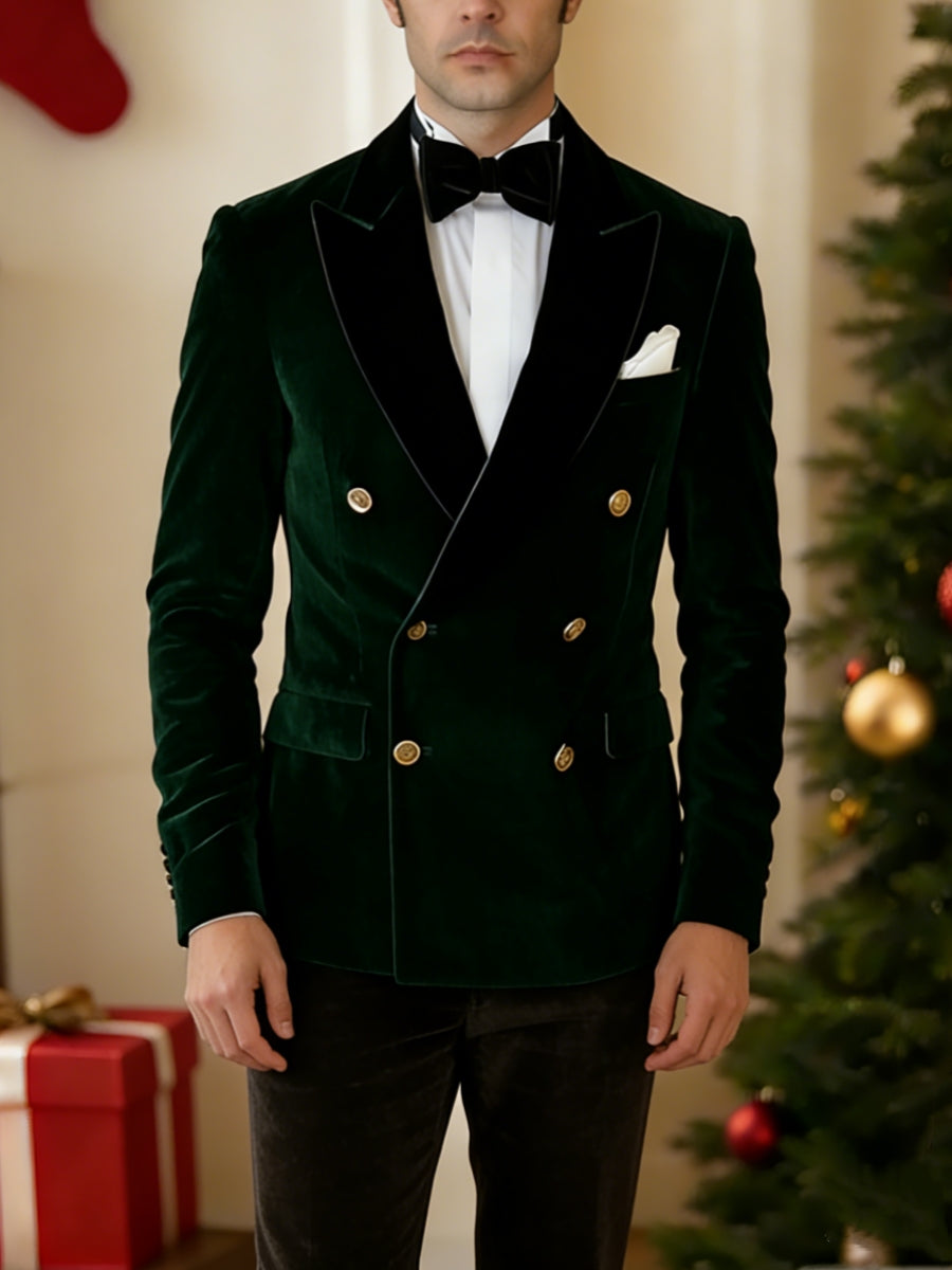 Veste homme velours, patchwork, uni, croisée, coupe standard, vintage, pour soirée