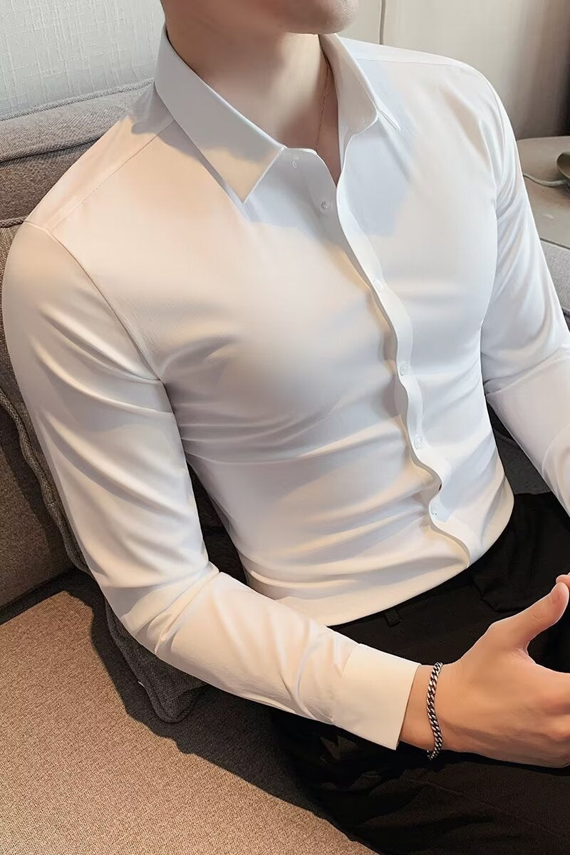 Chemise homme coupe standard, manches longues, classique