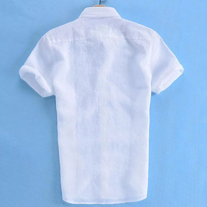 Chemise homme décontractée, manches courtes, uni, coton