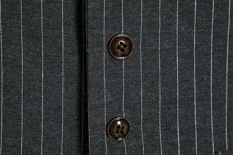 Gilet homme noir, cérémonie, rayé, droit, boutons, rétro