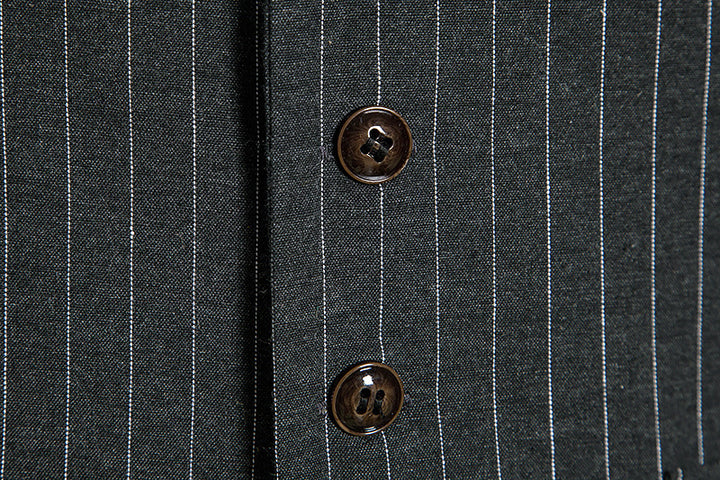 Gilet homme noir, cérémonie, rayé, droit, boutons, rétro