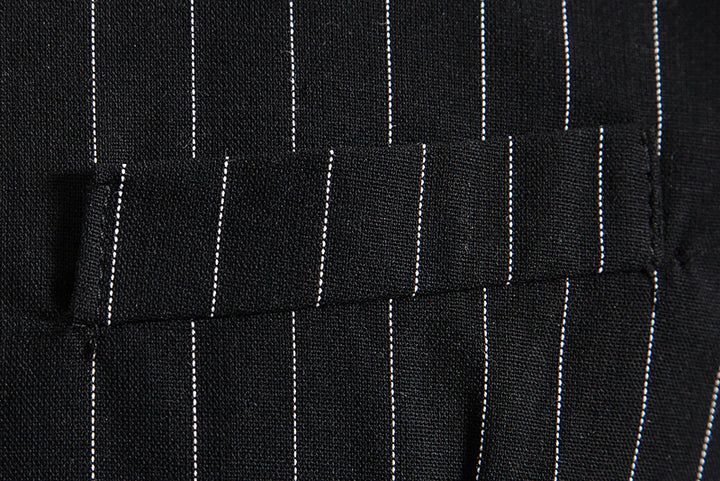 Gilet homme noir, cérémonie, rayé, droit, boutons, rétro