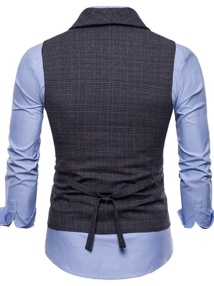 Gilet homme gris clair, cérémonie, rayé, croisé, 6 boutons, décontracté, quotidien