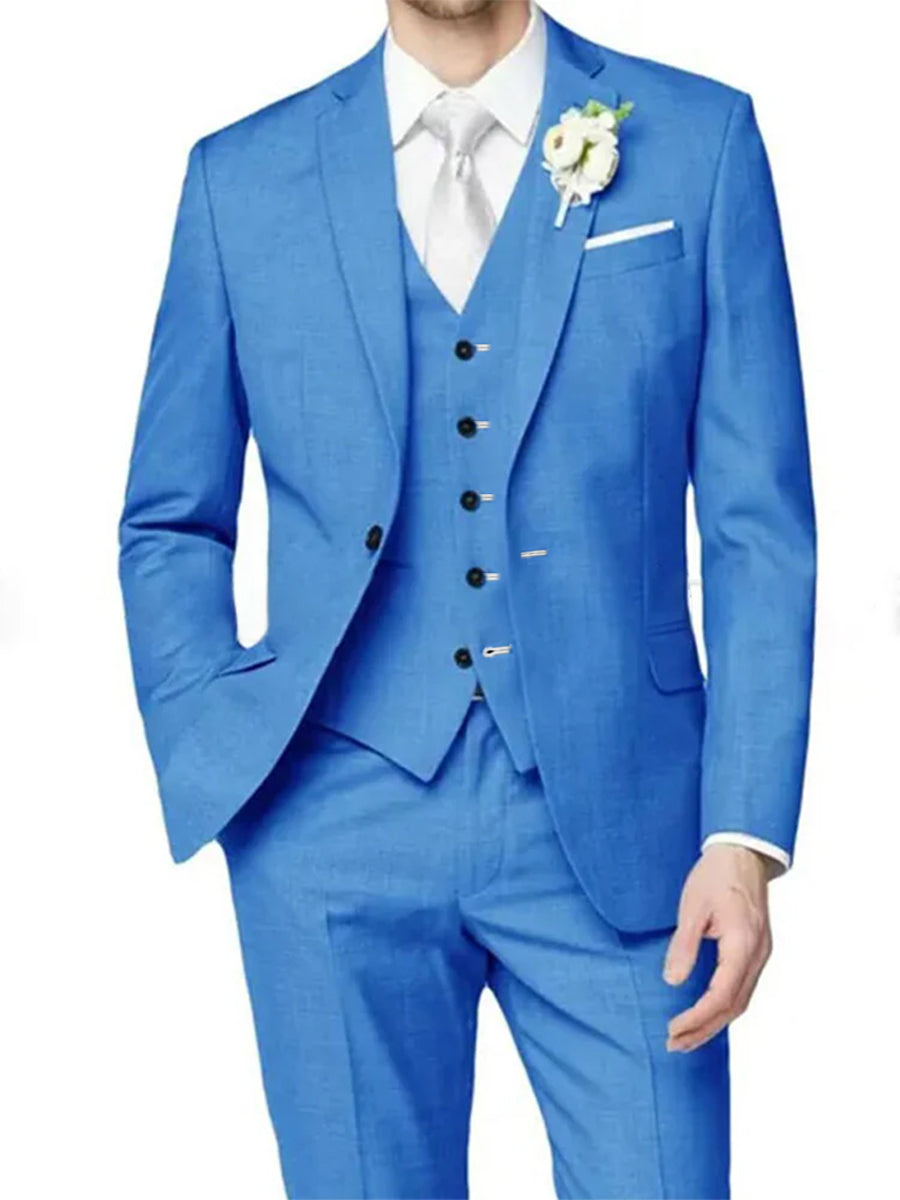 Costume homme 3 pièces lilas, cérémonie, revers cranté, coupe ajustée, droit, 1 bouton, pour mariage/galas