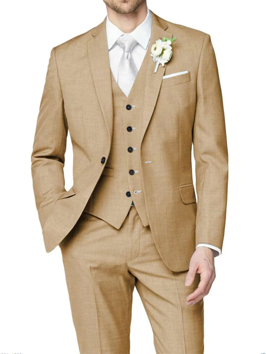 Costume homme 3 pièces lilas, cérémonie, revers cranté, coupe ajustée, droit, 1 bouton, pour mariage/galas