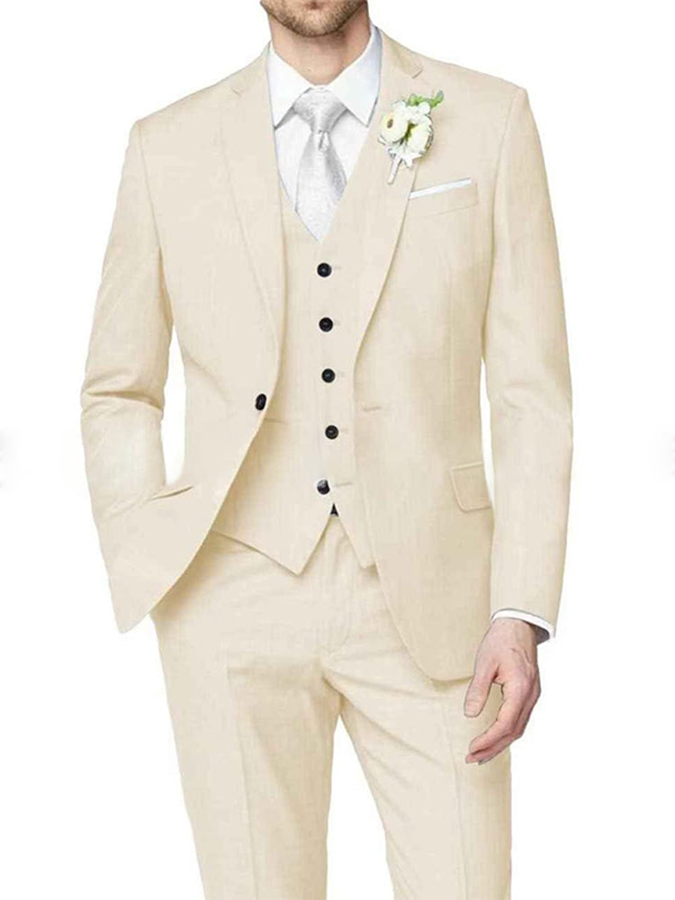 Costume homme 3 pièces lilas, cérémonie, revers cranté, coupe ajustée, droit, 1 bouton