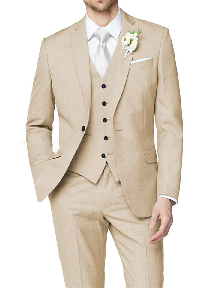 Costume homme 3 pièces lilas, cérémonie, revers cranté, coupe ajustée, droit, 1 bouton