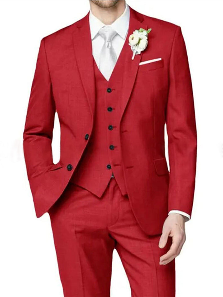 Costume homme 3 pièces lilas, cérémonie, revers cranté, coupe ajustée, droit, 1 bouton