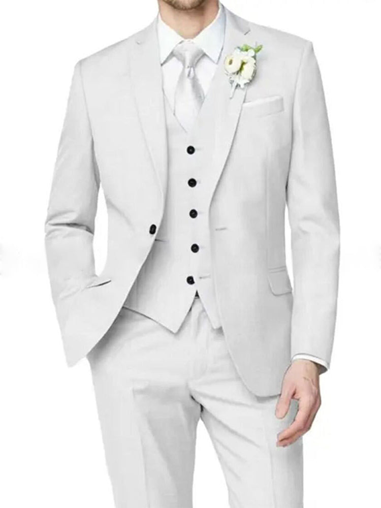 Costume homme 3 pièces lilas, cérémonie, revers cranté, coupe ajustée, droit, 1 bouton
