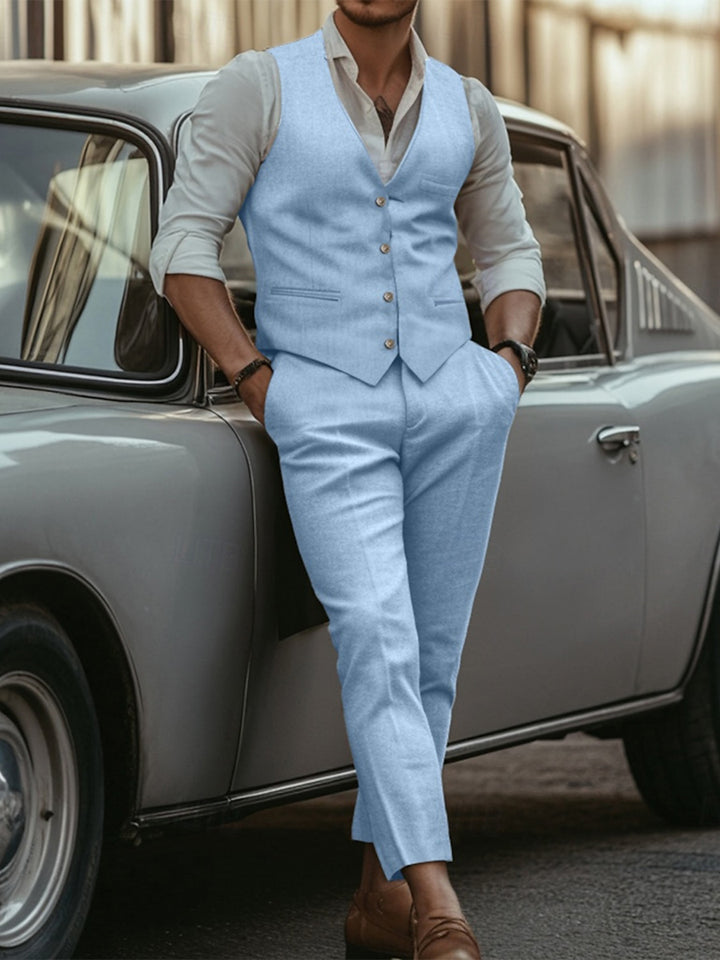 Costume homme 2 pièces bleu ciel, mode, coupe standard, droit, pour mariage