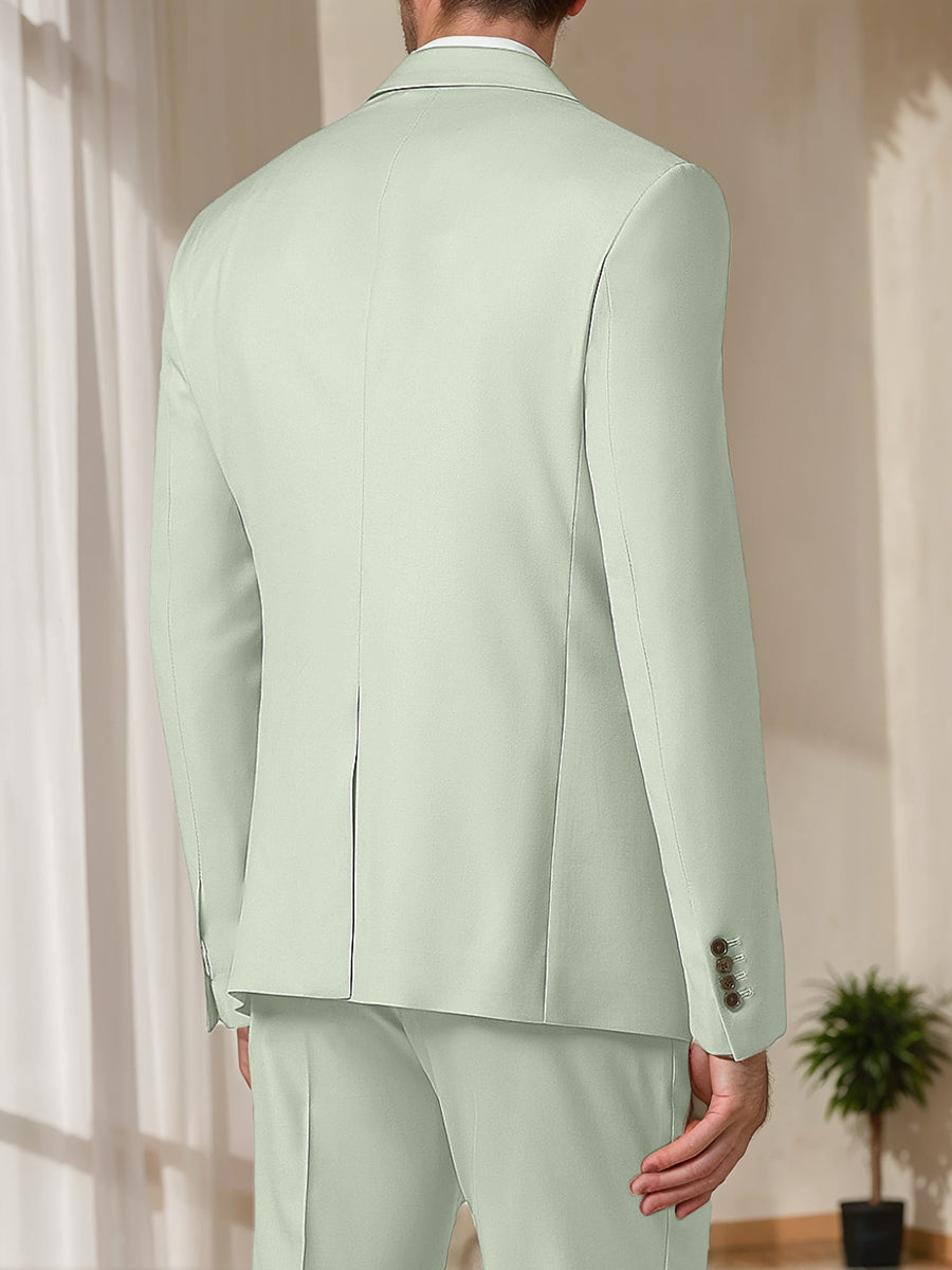 Costume homme 3 pièces coupe standard, droit, 2 boutons, pour mariage/plage/cérémonie/galas