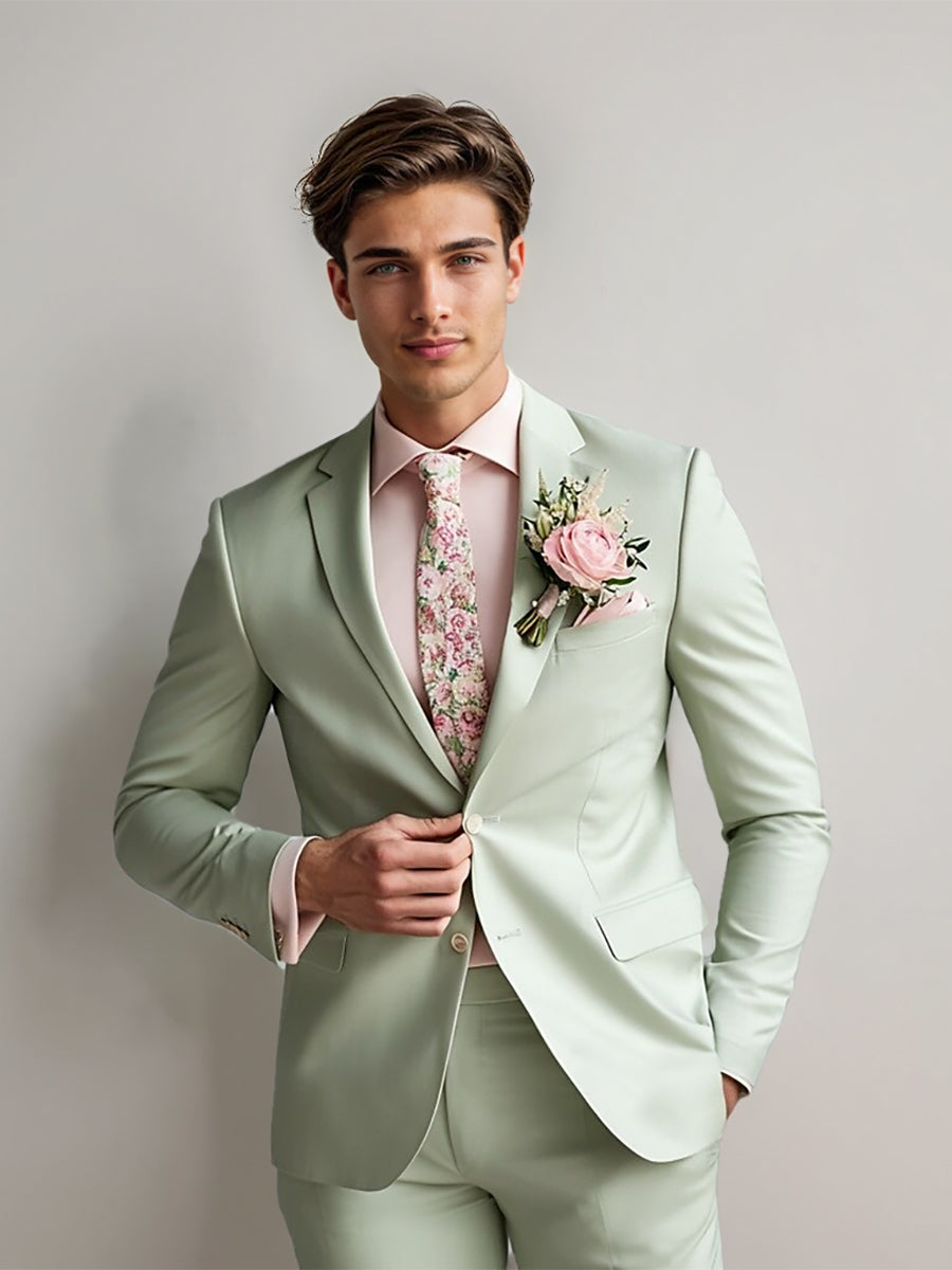 Costume homme 2 pièces coupe ajustée, droit, 2 boutons, mode, uni, pour mariage/plage/galas