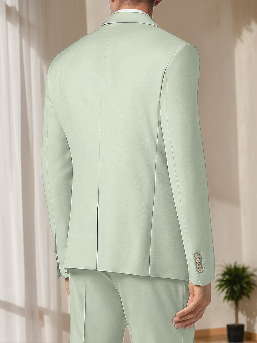 Costume homme 2 pièces coupe ajustée, droit, 2 boutons, mode, uni, pour mariage/plage/galas