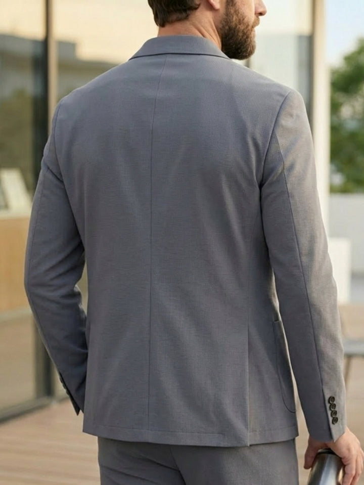 Costume Sans Repassage Soie Glacée Protection Solaire Veste Single-Boutonnage 2 Boutons Ultra-Fin Haute-Élasticité