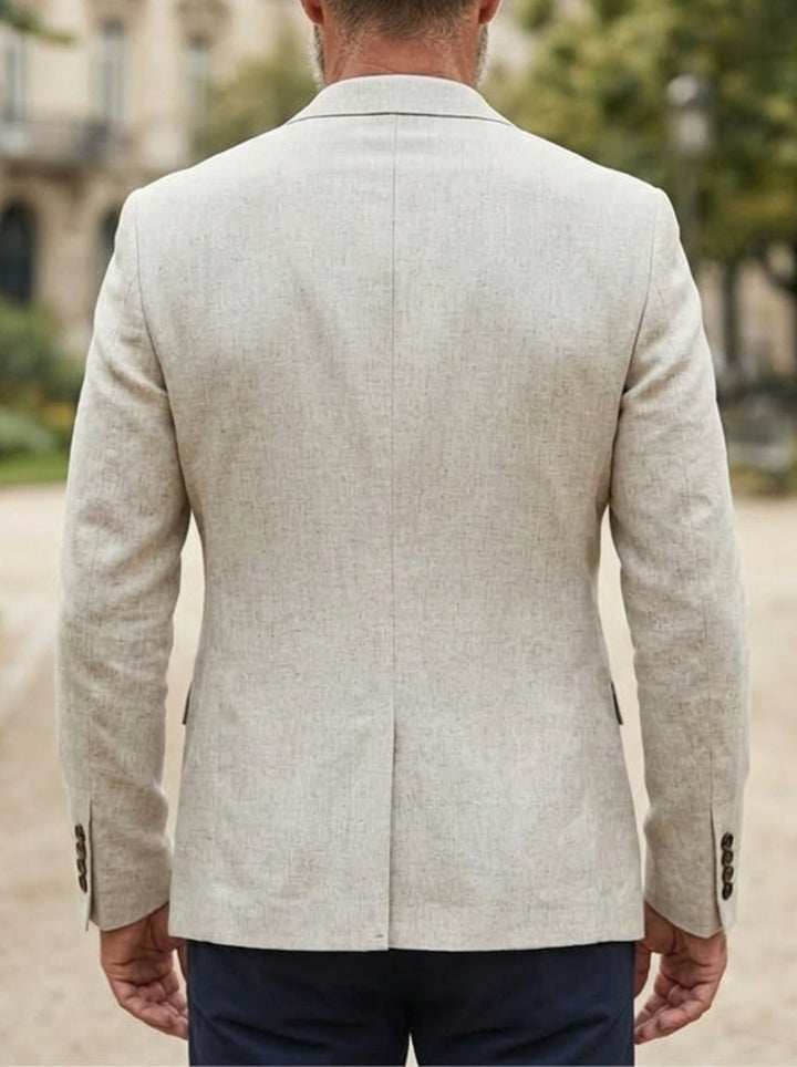 Costume Décontracté Lin Veste Single-Boutonnage 2 Boutons Manches Longues