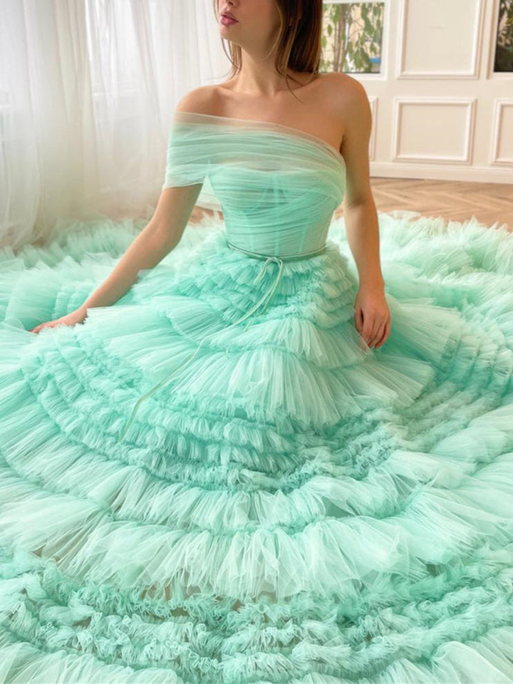 Robe de Bal Trapèze/Princesse Asymétrique Sans Manches, Longueur Au Sol, avec Plis