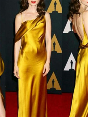 Robe de Soirée Fourreau/Colonne Sans Manches, Longueur Au Sol, avec Dos Ouvert