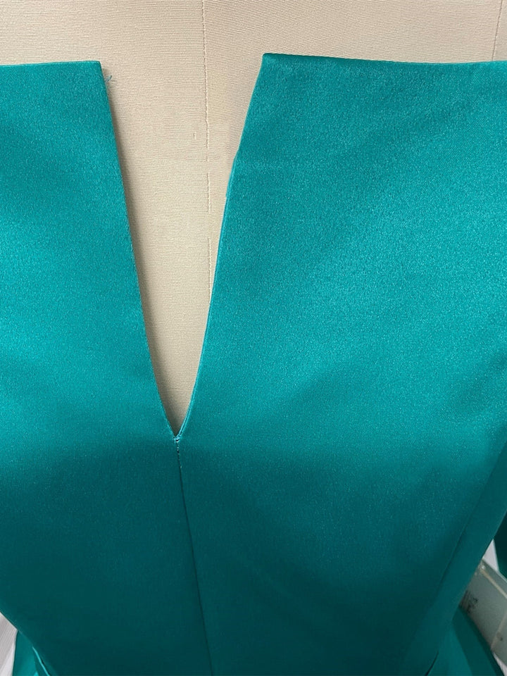 Robe de Soirée Trapèze/Princesse, Longueur Au Sol, Manches Longues, Col en V