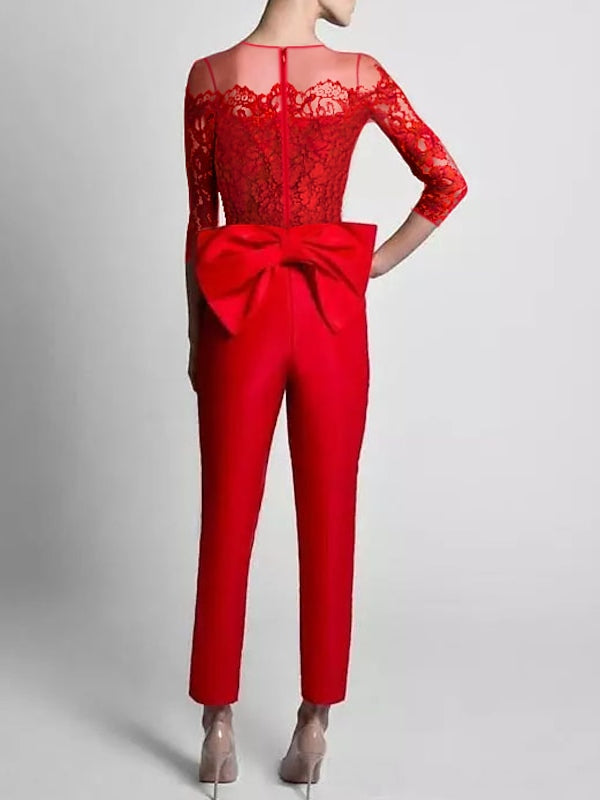 Combinaisons à Épaules Dénudées, Manches 3/4, Longueur Au Sol, Robes de Soirée