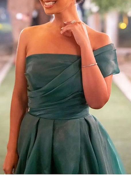 Robe de Soirée Asymétrique à Une Épaule, Coupe A-Line/Princess, Longueur Au Sol, avec Fente Sur le Côté