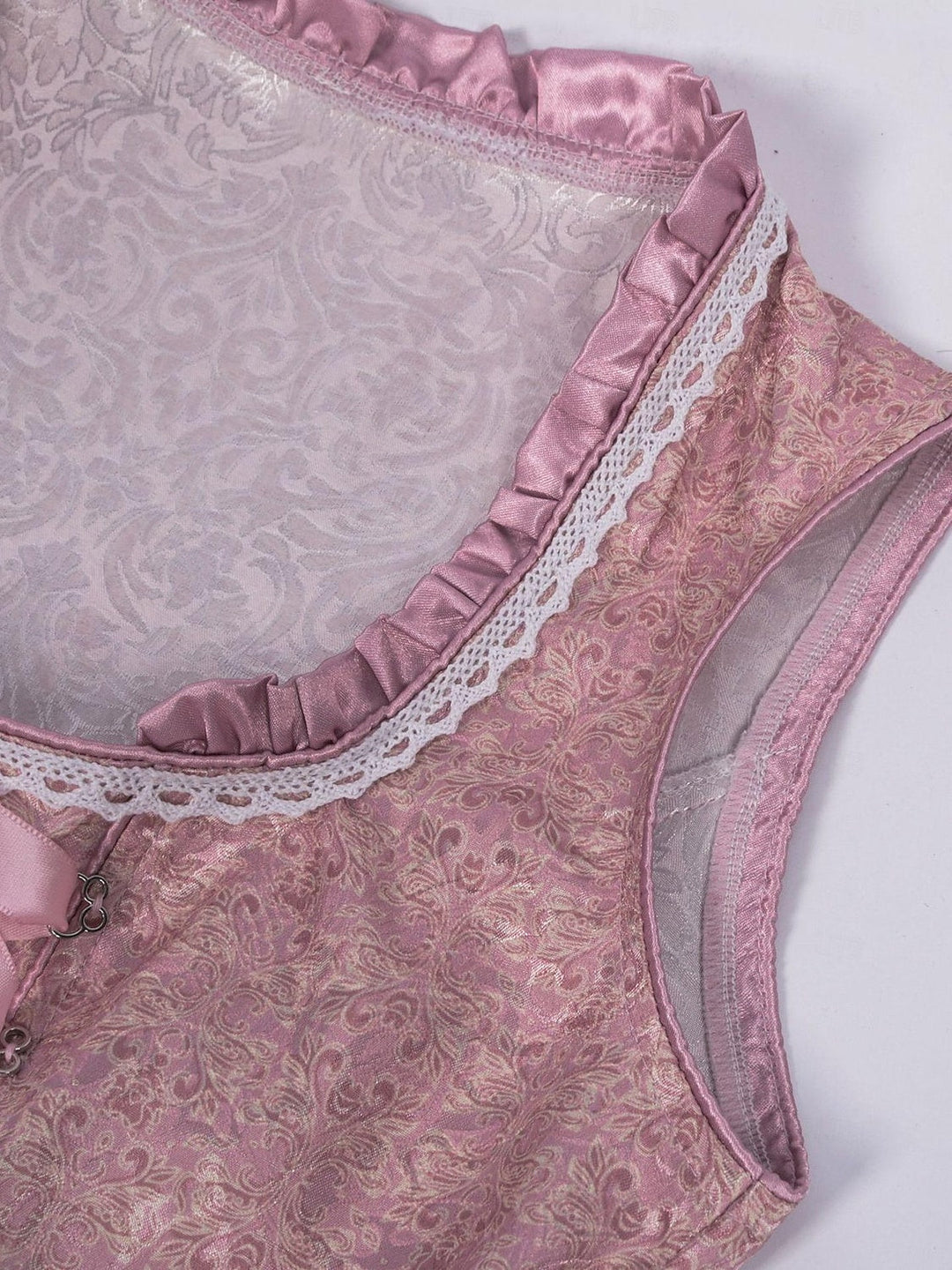 Robe Vintage Trapèze/Princesse à Col Bijou et Manches Mi-Longues avec Nœud